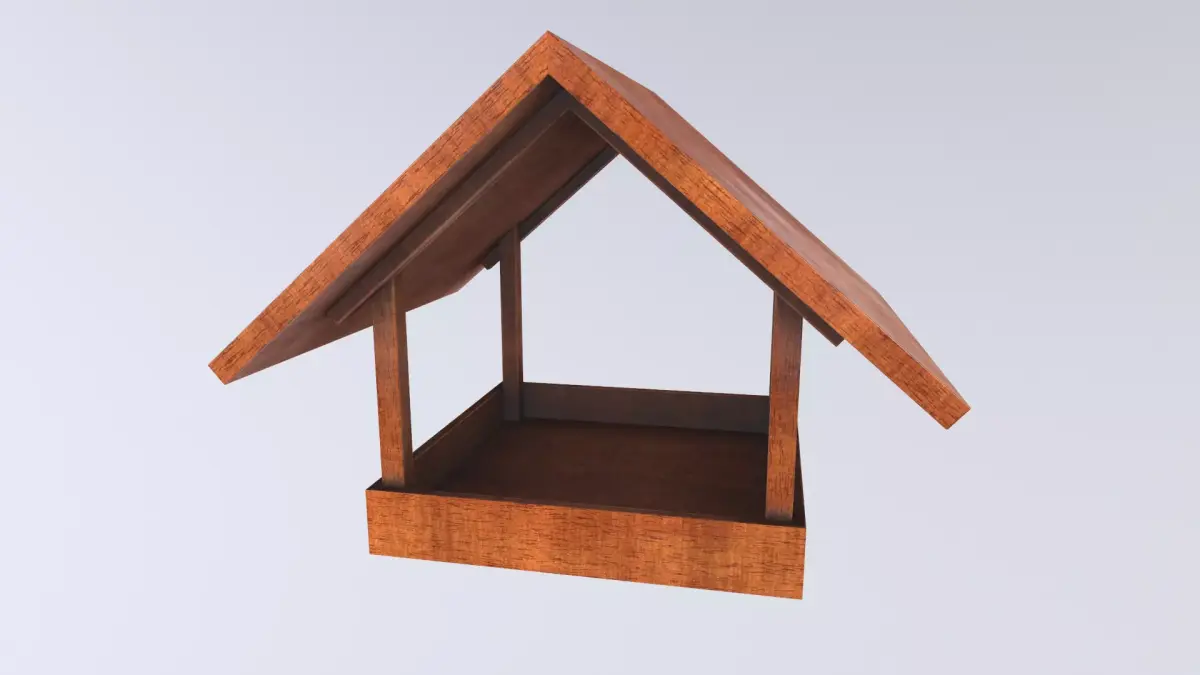 Wood Bird Feeder  3d model Low-poly 3D model