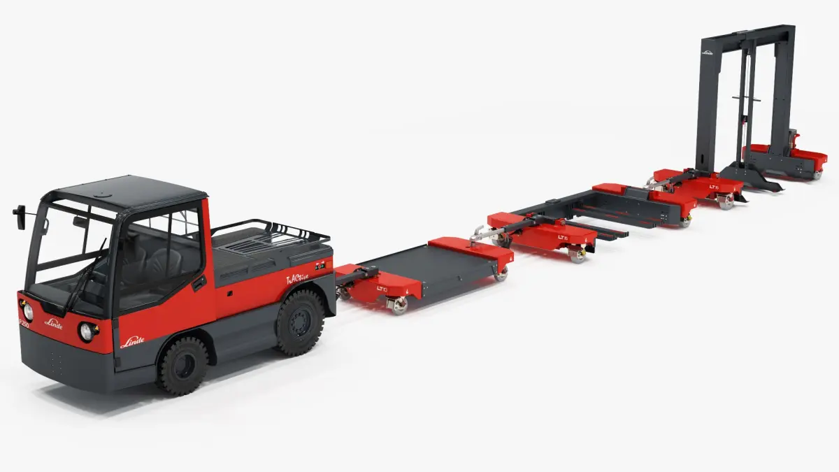 Linde P250 Industrial Logistic Train System 3D model