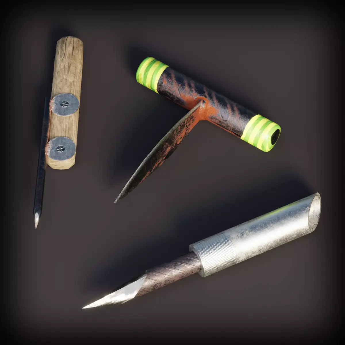 Prison Knifes Collection Low-poly 3D model