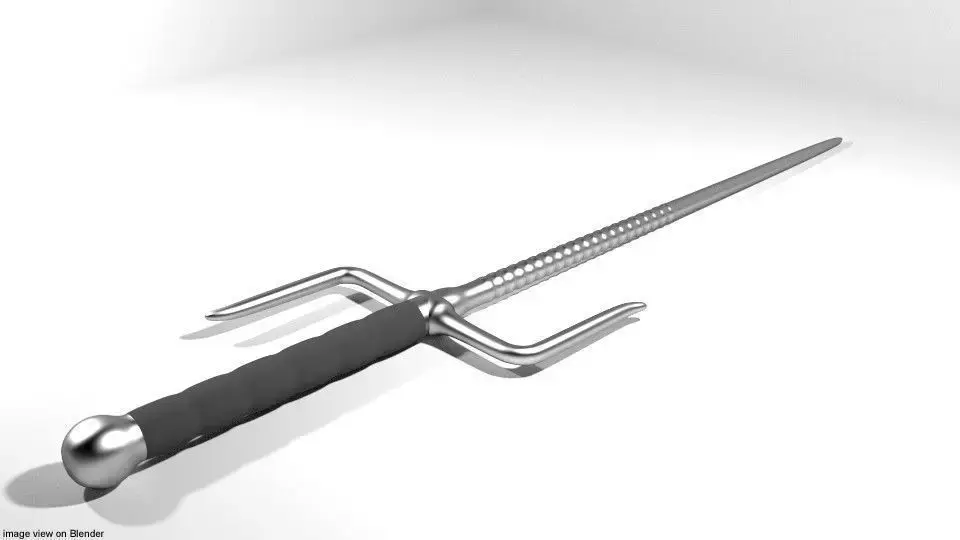 Short-handled Trident - Type 2 3D model