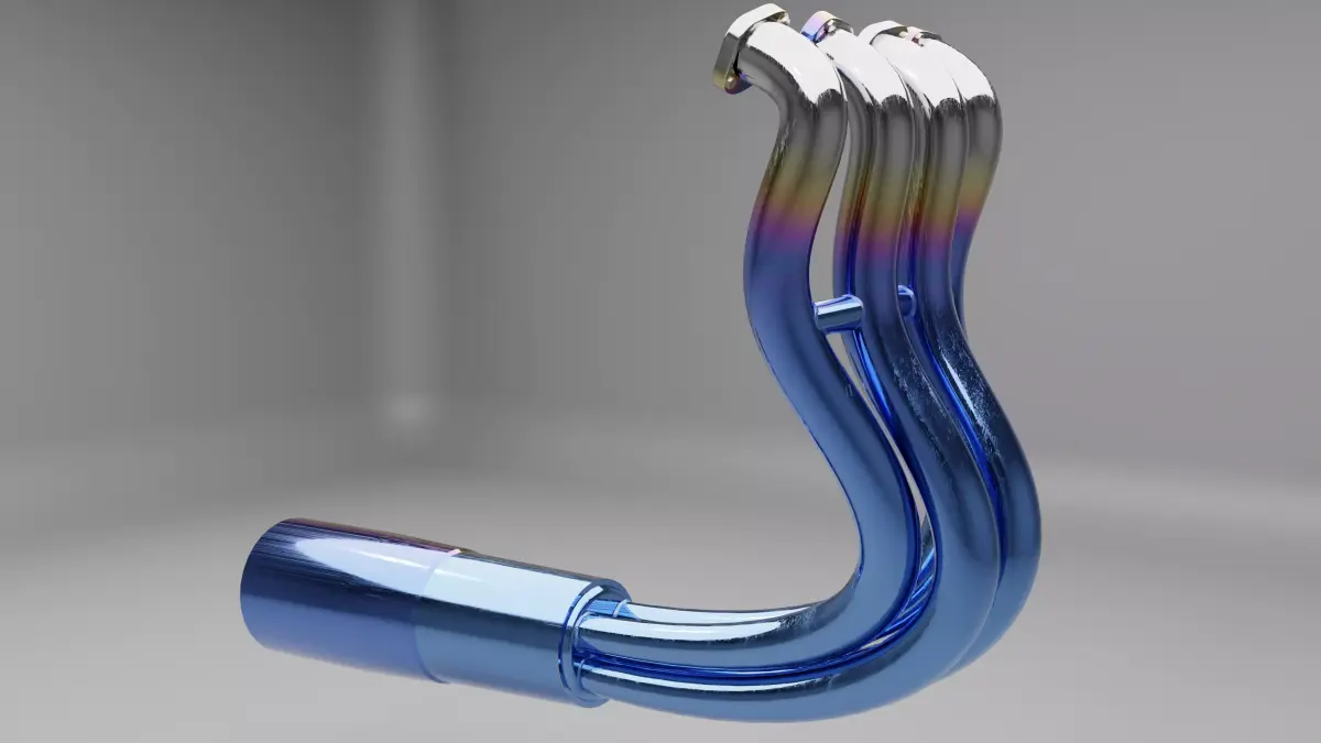 Blue Exhaust Motorbike ZX  3D model