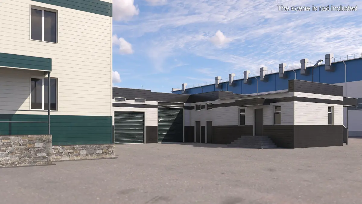 Commercial Facility with Garages 3D model