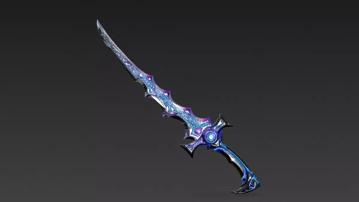 Cartoon Cyber Kris Sword PBR 3D Model Low-poly 3D model