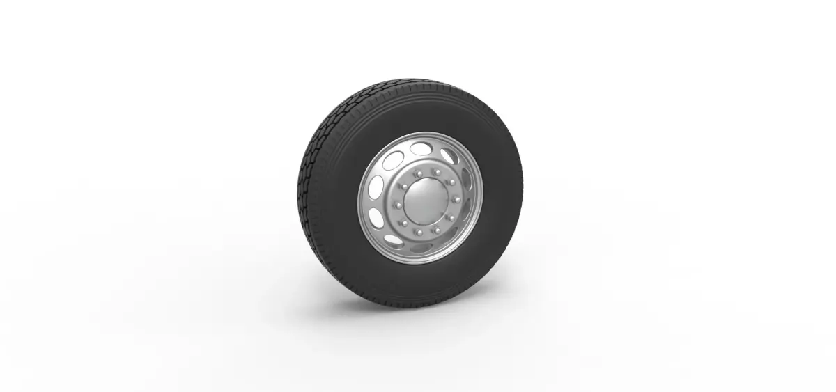 Front custom wheel of semi truck Version 20 Scale 1 to 25 3D print model