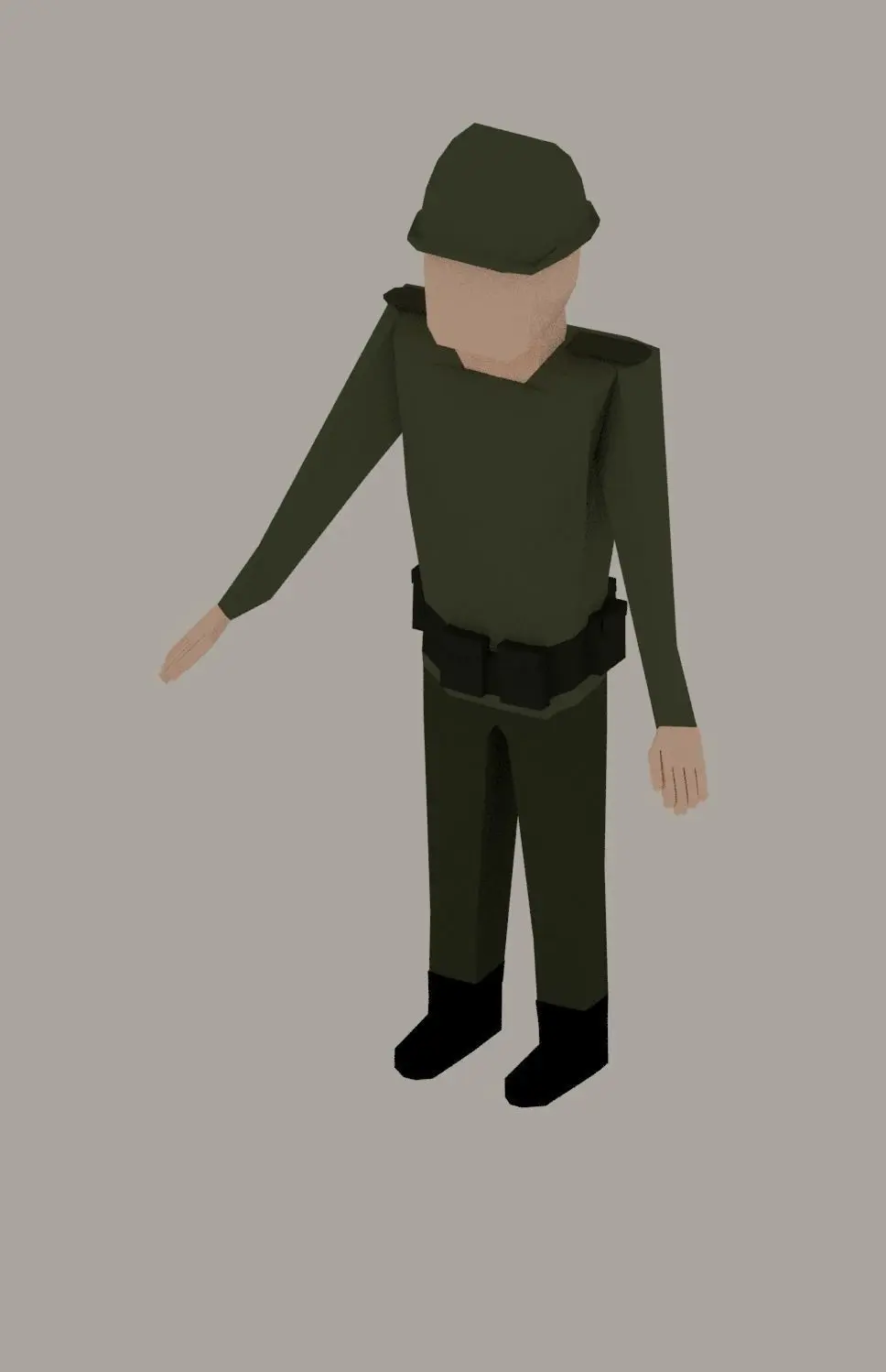 LowPoly WW1 Soldier NOT RIGGED Free low-poly 3D model