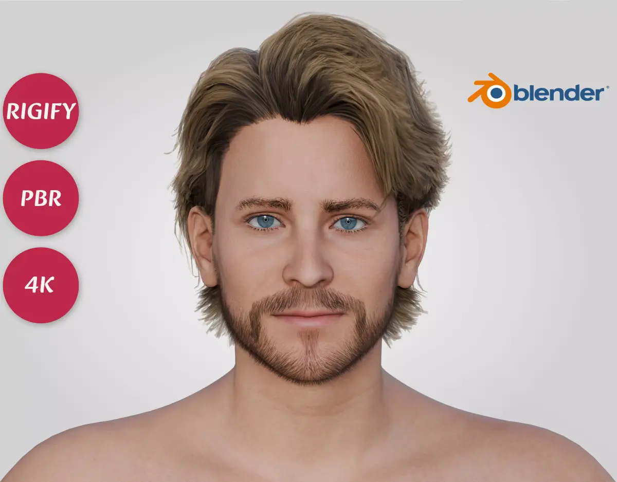 Bradly Cooper - Celebrity Actor Young - Wavy Side Part Haircut Low-poly 3D model