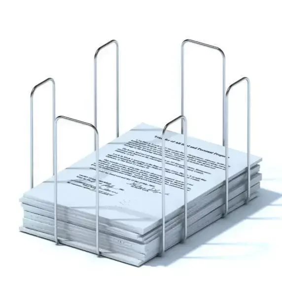 Metal Desk Paper Organizer 3D model