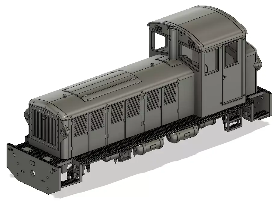 Mk48 narrow gauge diesel locomotive - H0e - 1-87 3D print model