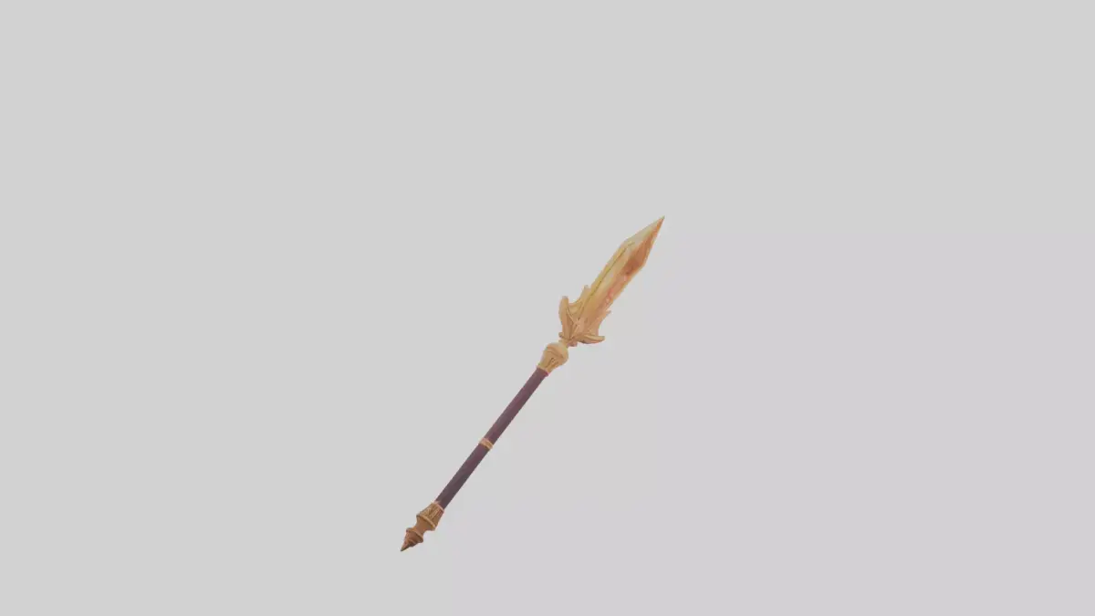 Golden Gaming Spear AAA Weapon 3D model
