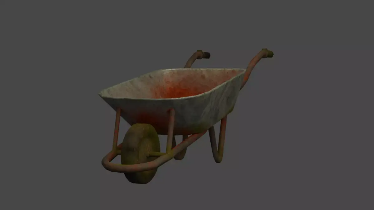 3D Card wheelbarrow with blood Free low-poly 3D model
