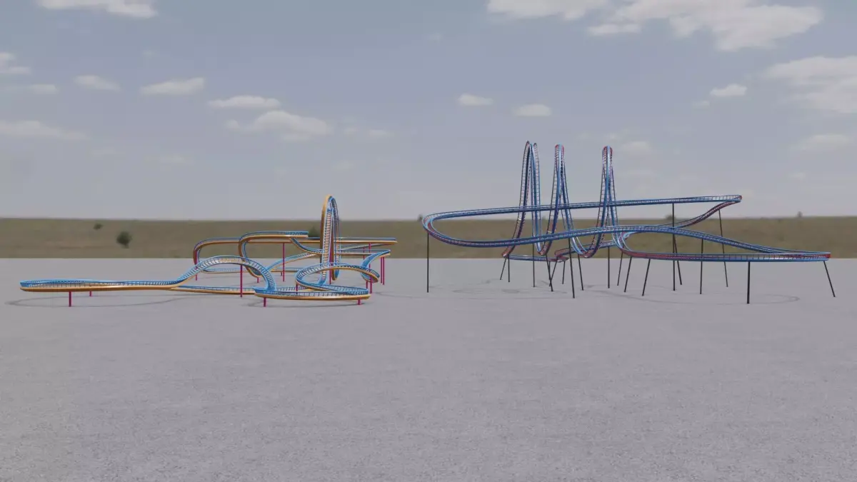 TWO Rollercoaster 3D Model Pack 3