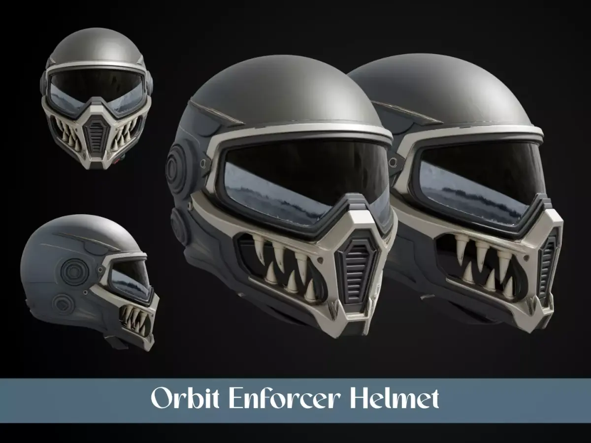 Stylized Interstellar Bounty Hunter Helmet - Orbit Enforcer 3D print model