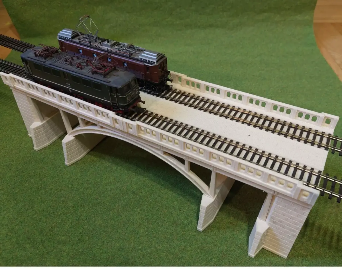 Concrete Double Track Railway Bridge 1-87 FDM 3D print model