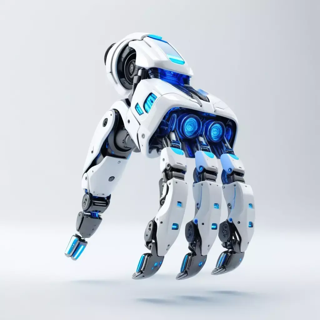 Futuristic Robotic Hand with Glow 3D model