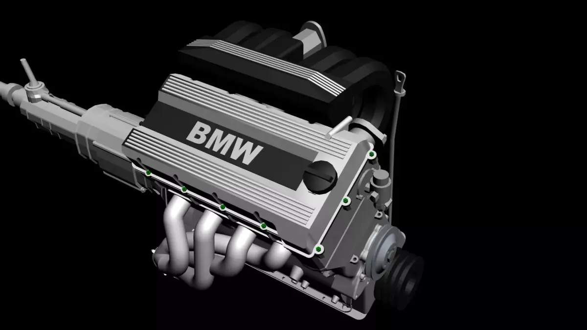 Engine 4 cylinders double cam electronic injection 16v- M42B18 3D model