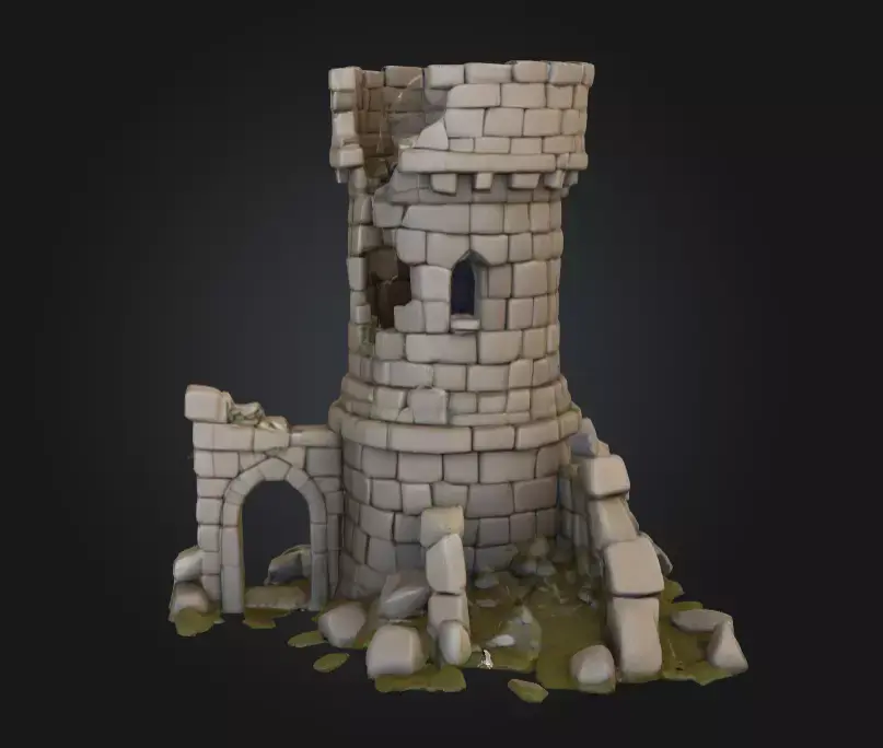 Forsaken Stronghold Low-poly 3D model