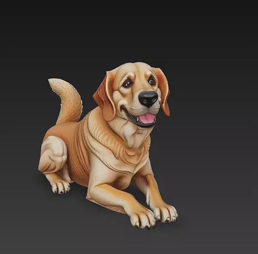 Golden Retriever Dog Realistic 3D Model - Low Poly Realistic Low-poly 3D model buy