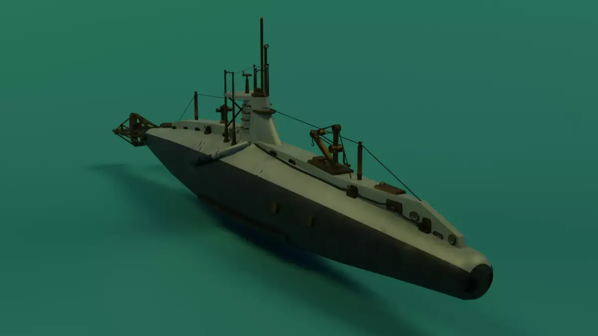 HMS A 13 Sub Low-poly 3D model