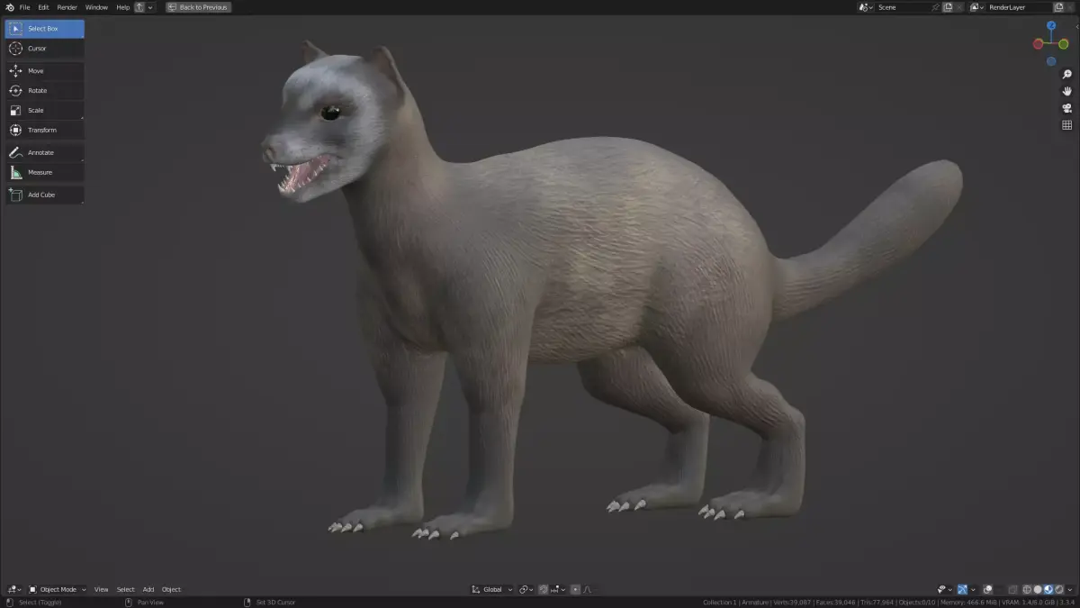 Mongoose Rigged Free animal Free low-poly 3D model