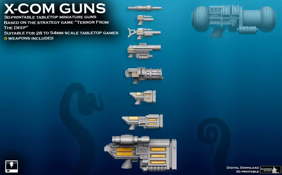 X-COM Terror From The Deep Weapons 1 3D print model