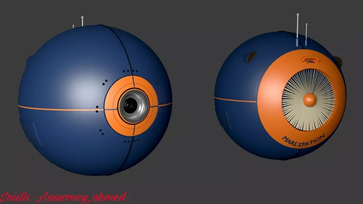 Sci-fi robot - flying robot - camera robot  Free 3D model