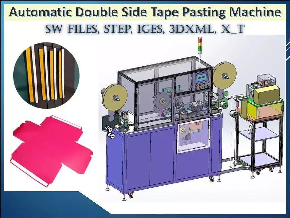 Automatic Box Double Side Tape Pasting Machine 3D CAD Model  3D model