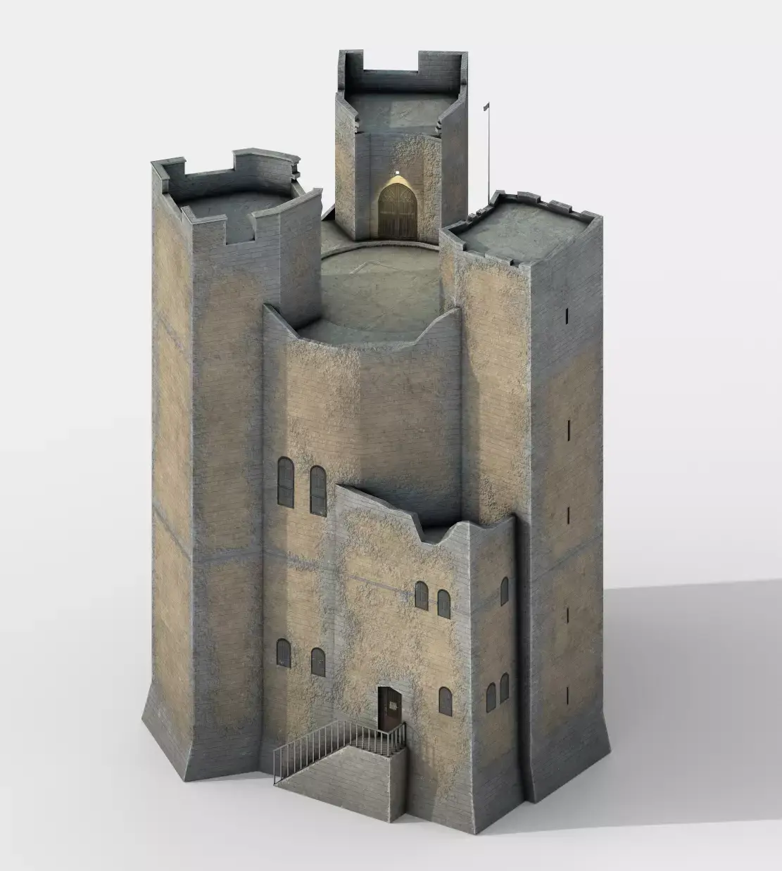 Orford Castle Low-poly 3D model