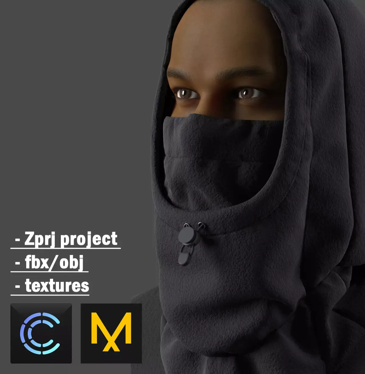Military Balaclava fleece 3D model