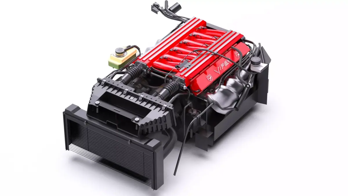 Dodge Viper V10 Engine Low-poly 3D model