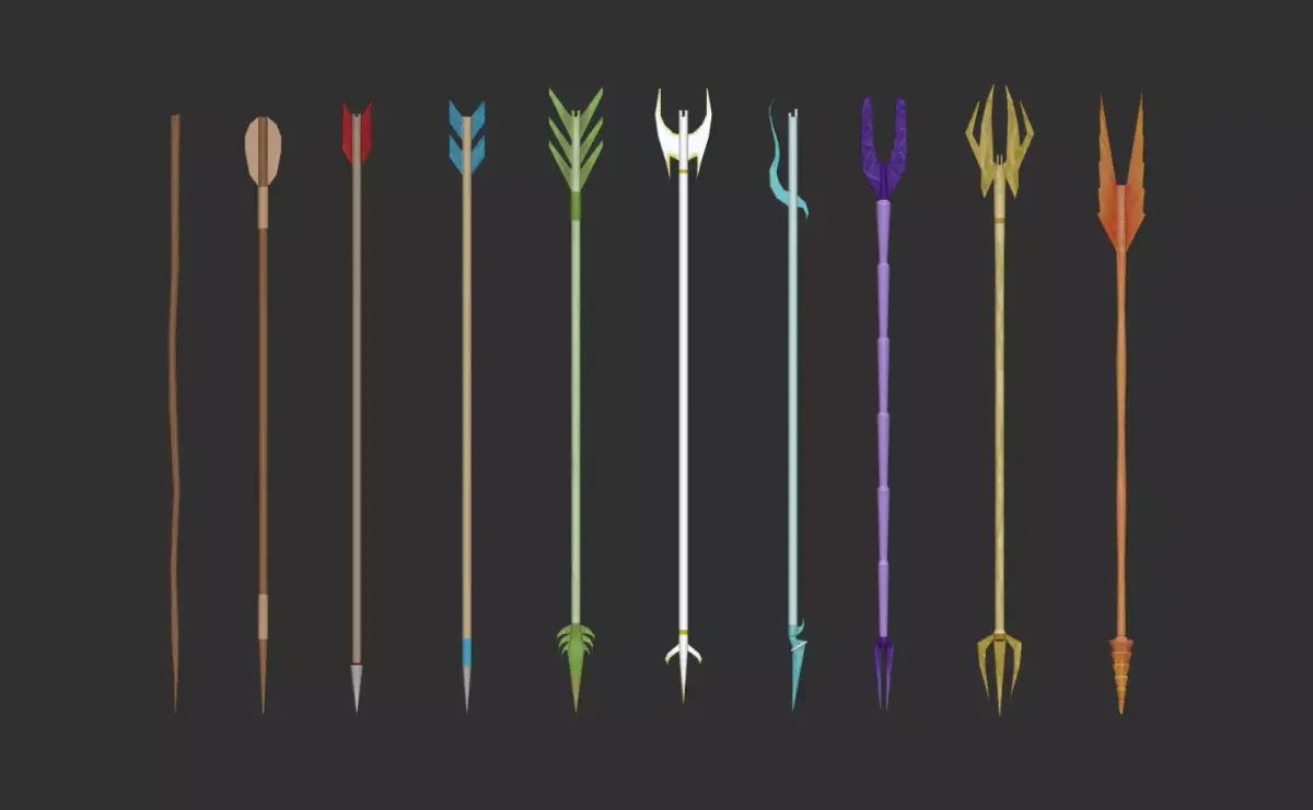10 Bow Arrows Asset - Pack Collection Low-poly 3D model
