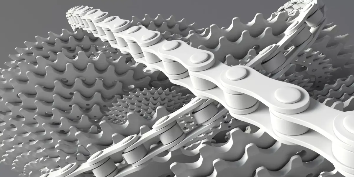 Bike gears and chain 3D model