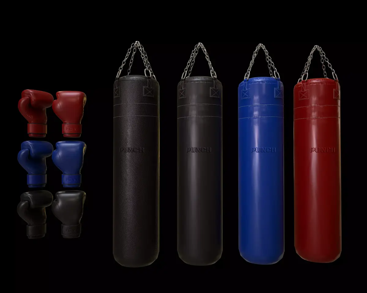 PUNCH Boxing Package Low-poly 3D model