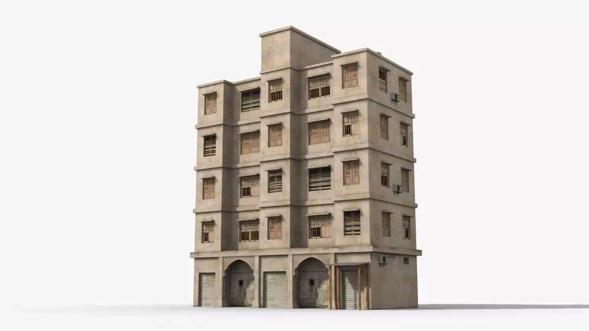 Arab Middle East Building x17 Low-poly 3D model