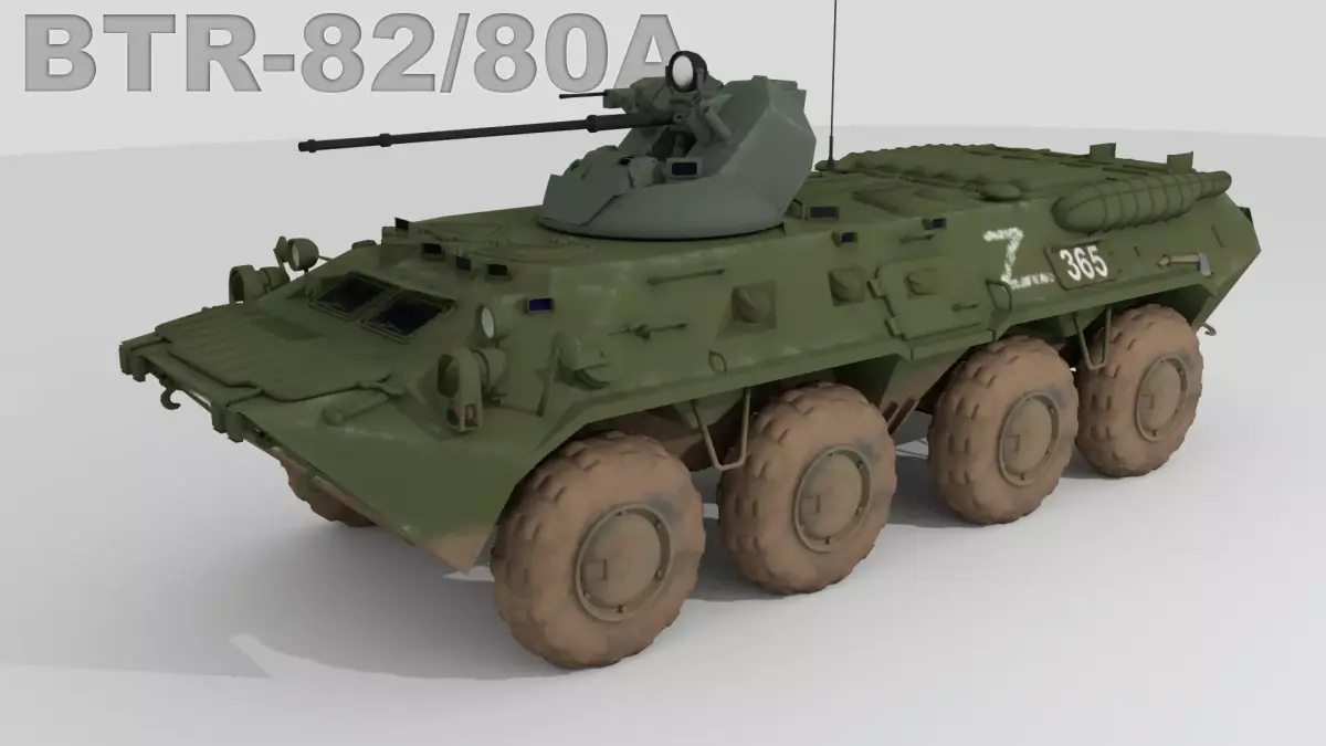 BTR-82 Soviet-Russian APC 3D model