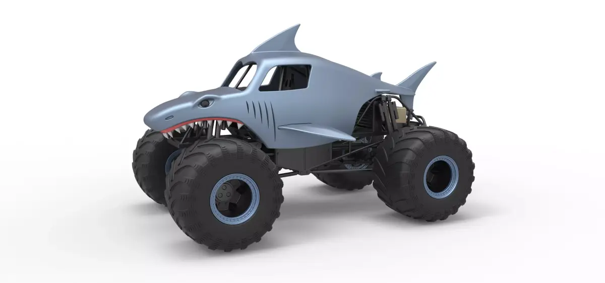 Shark Monster Truck Scale 1 to 25 3D print model