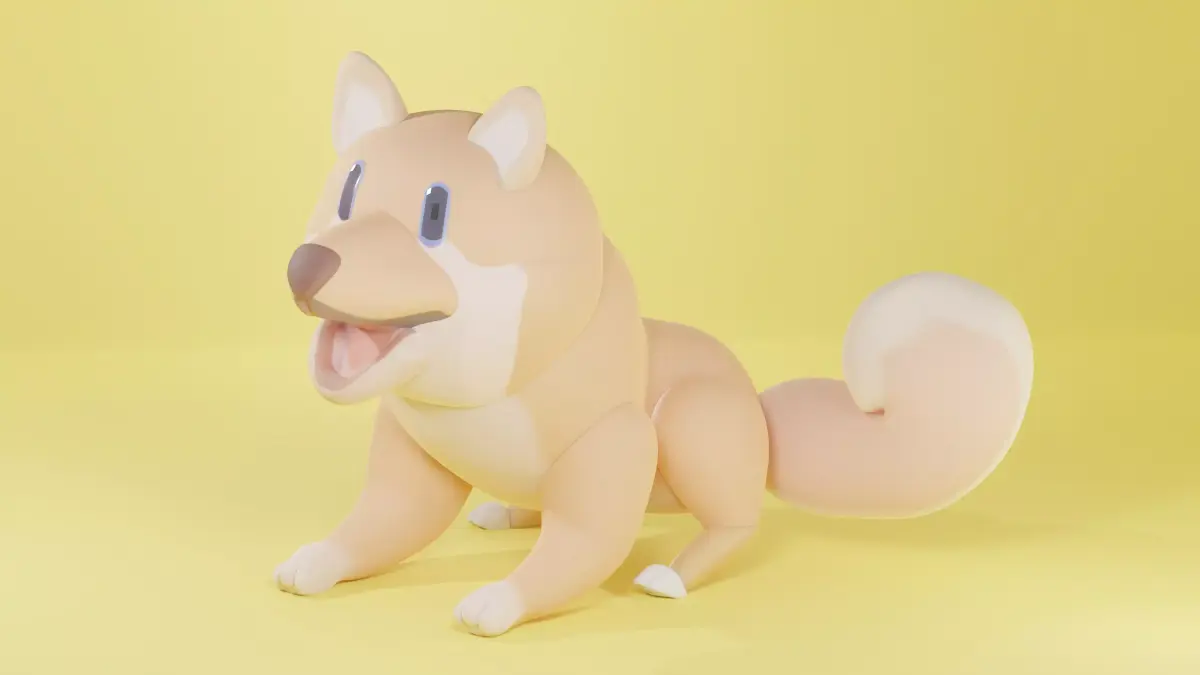 Shiba Inu Dog Cartoon 3D model