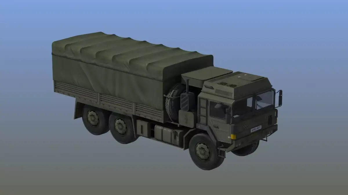 Military Truck Low-poly 3D model 5