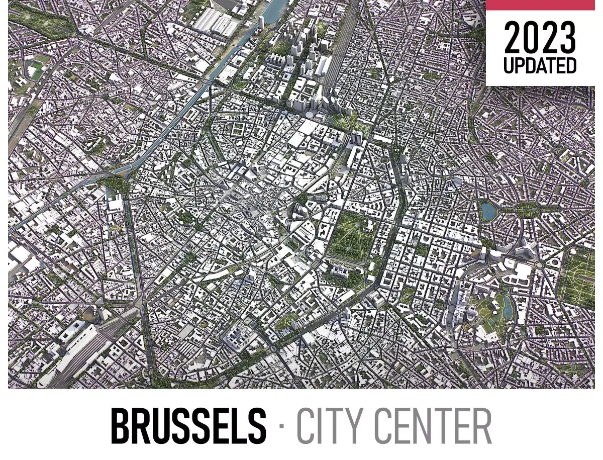 Brussels Low-poly 3D model