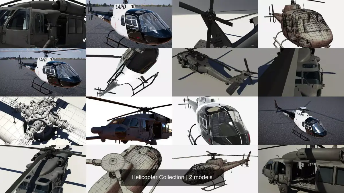 Helicopter Pack 3D Model Collection