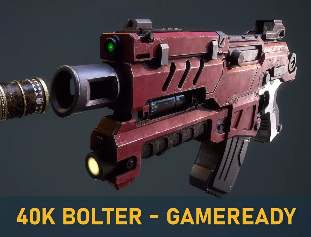 Bolter - Warhammer 40k - game ready - LP Free low-poly 3D model