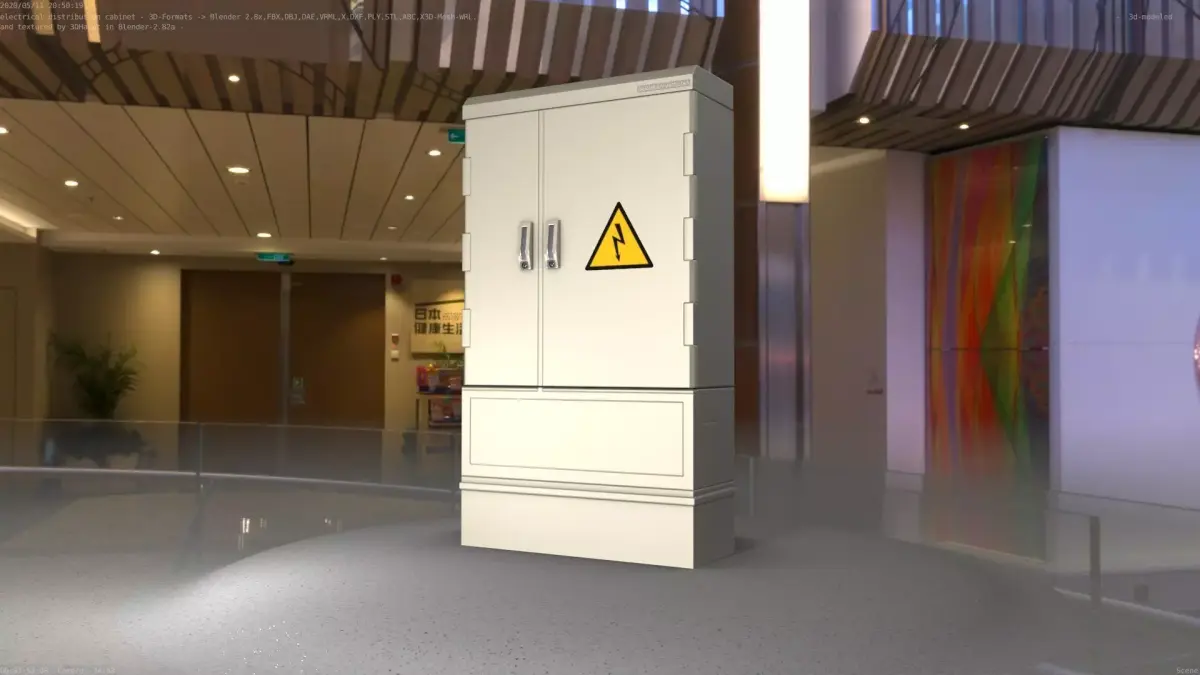 Electrical Distribution Cabinet 57 Low-poly 3D model