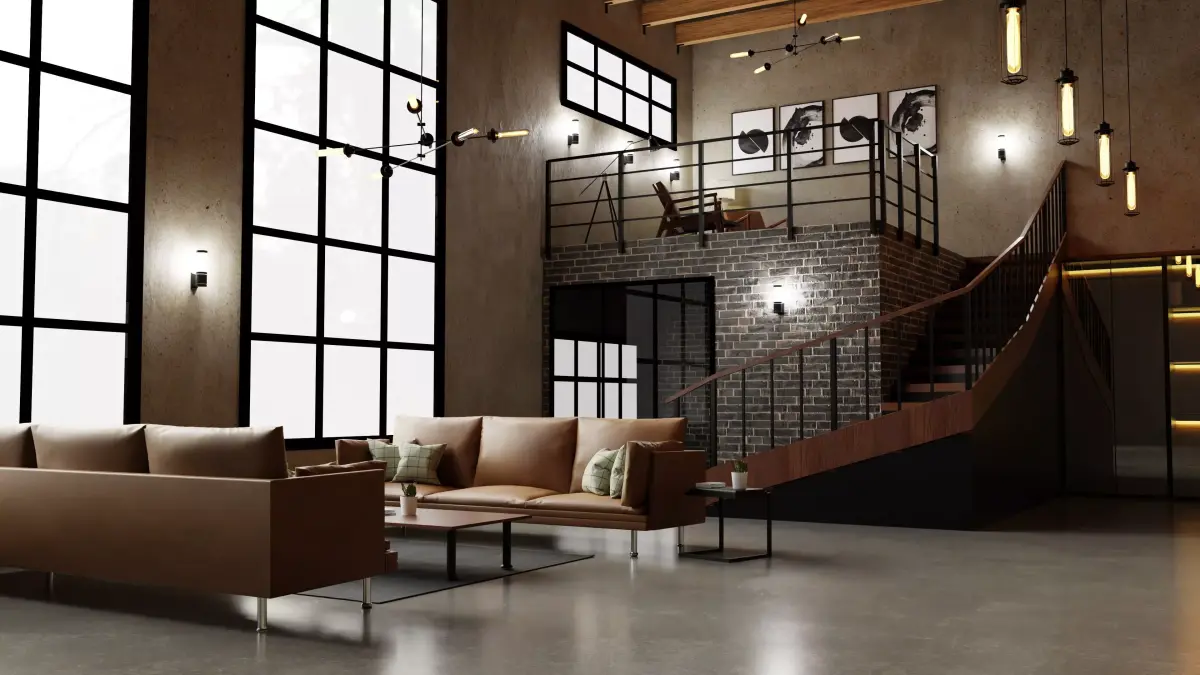 industrial house interior 3D model