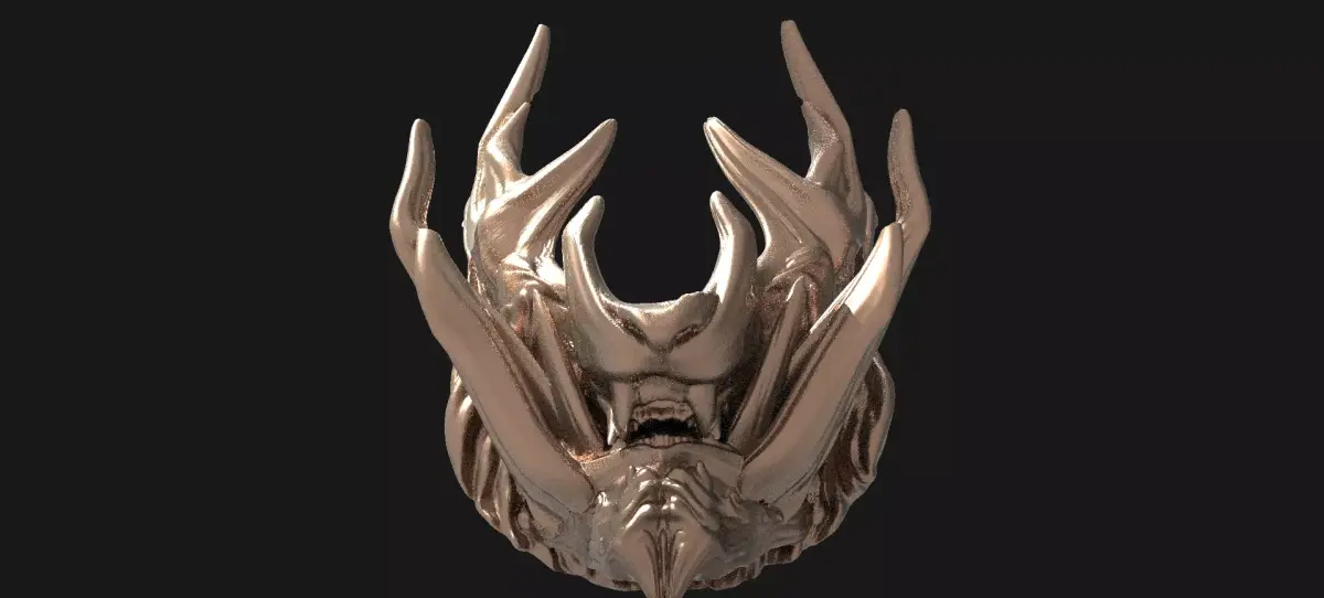 Horned lion mask 3 3D model