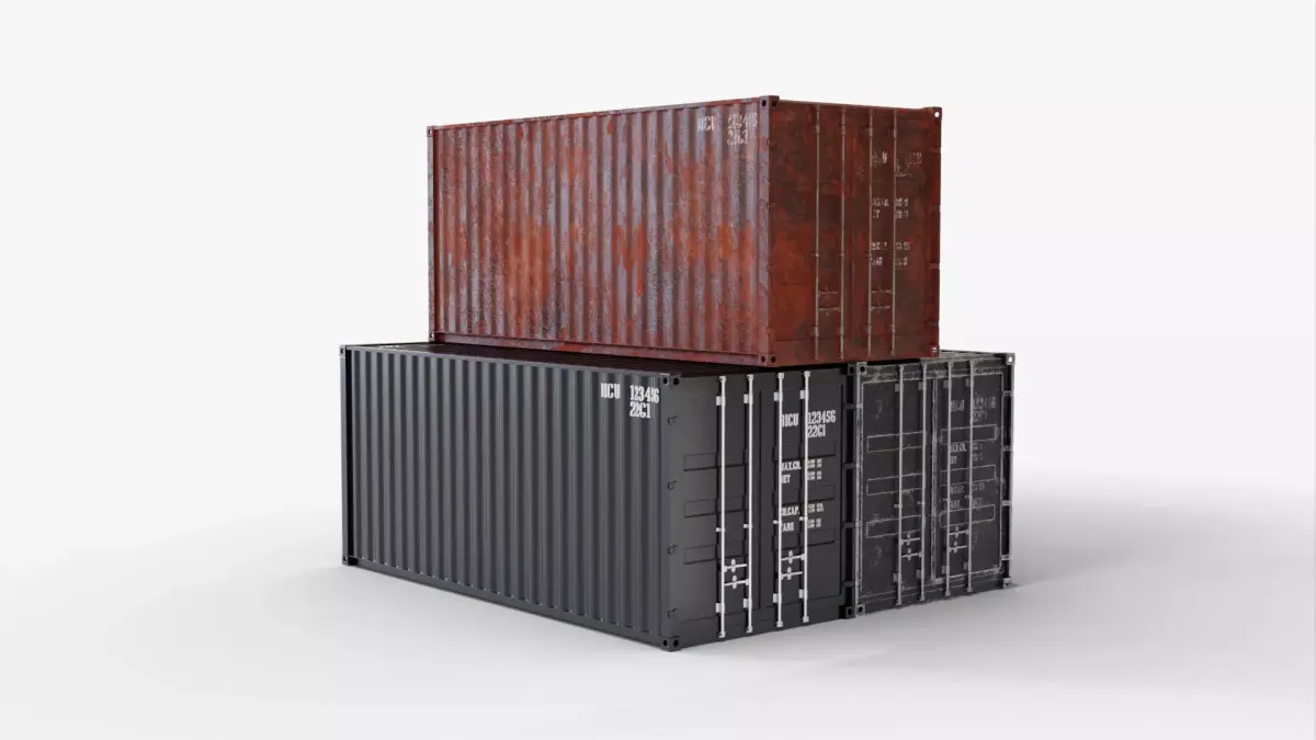 20Ft Cargo Containers - Black 3D Model Pack purchase