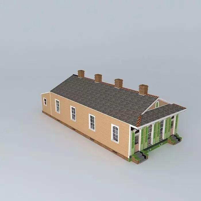 Double Shotgun House Free 3D model