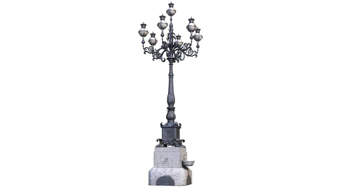 Decorate Lamppost Fountain Vatican 3D model