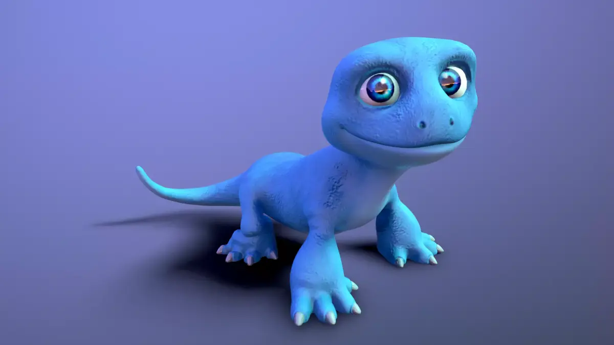 cartoon lizard Low-poly 3D model