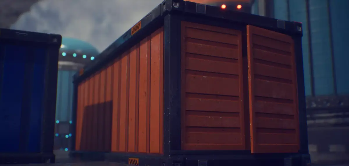 PBR Sci-fi container Low-poly 3D model