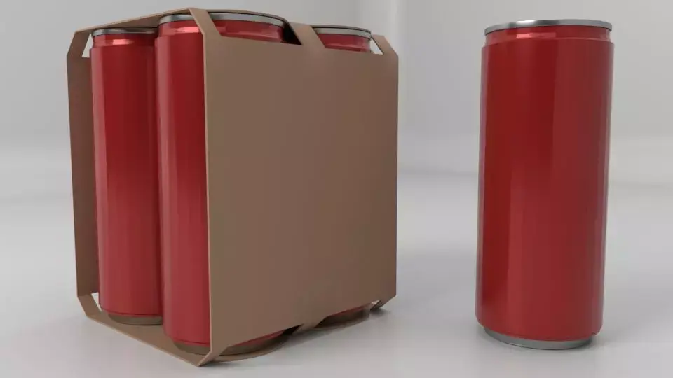 Beverage Branding Package No12 4Pack Low-poly 3D model
