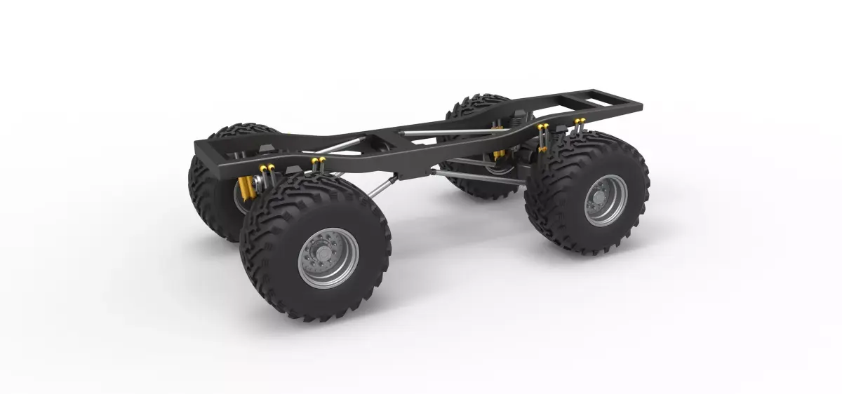 Chassis of vintage Ranger monster truck Scale 1 to 25 3D print model